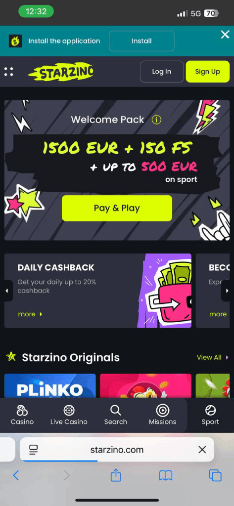 Starzino Casino — mobiel